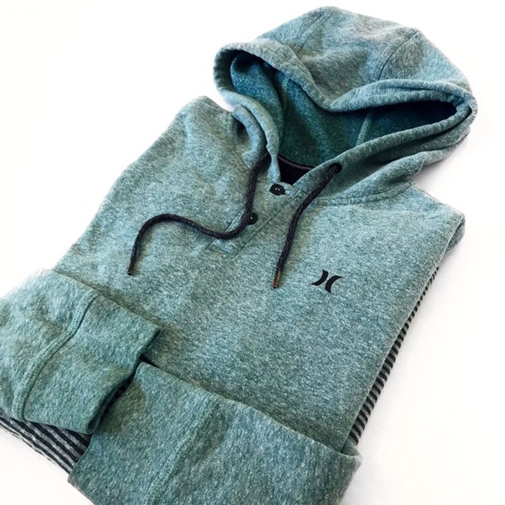Hurley striped teal hoodie